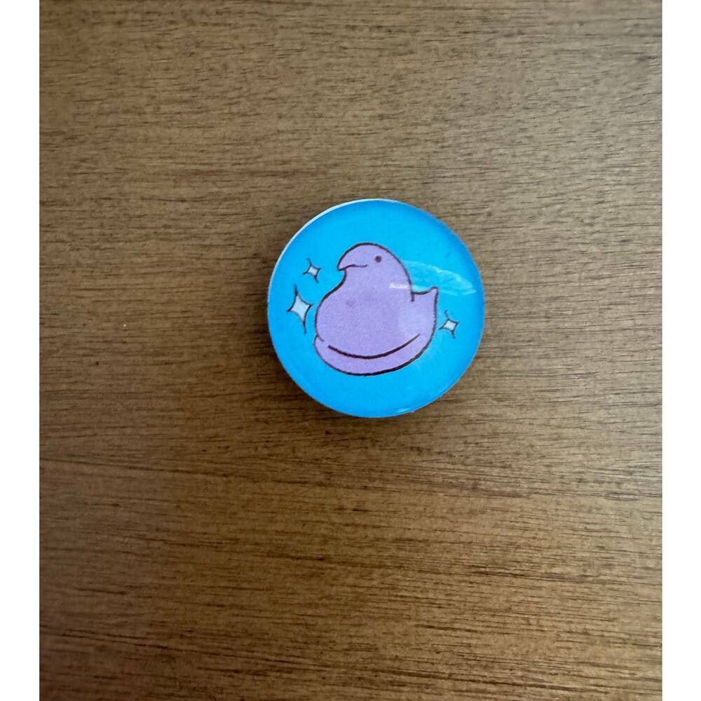 *Handmade Magnet* Woobles PEEPS® Glitter Purple Chick Collectible Glass Magnet